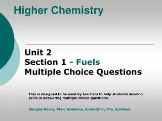 Higher Chemistry