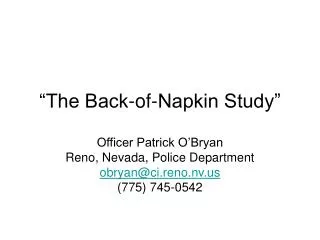 “The Back-of-Napkin Study”