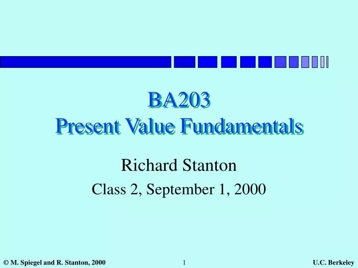 ba203 present value fundamentals