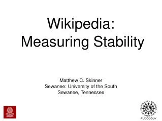 Wikipedia: Measuring Stability