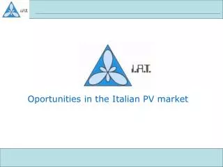 Oportunities in the Italian PV market
