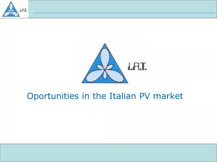 oportunities in the italian pv market