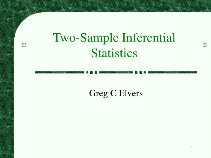 two sample inferential statistics