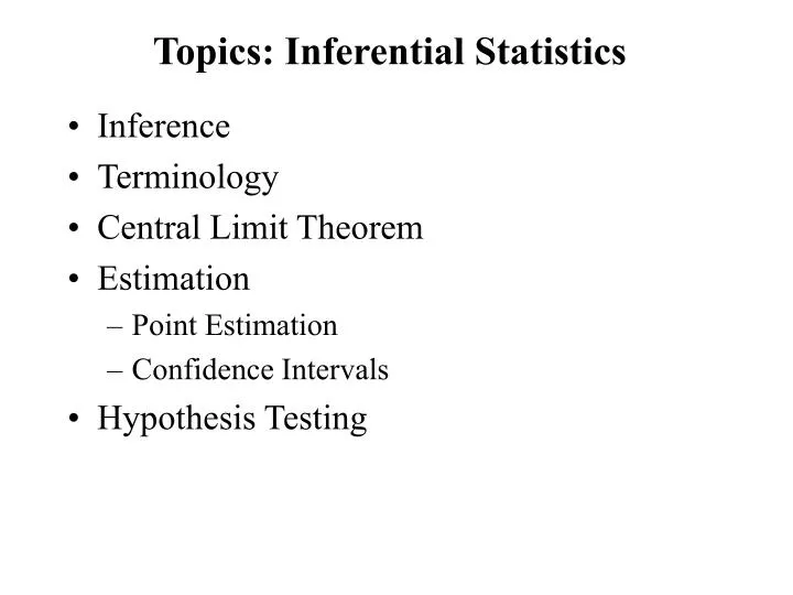 topics inferential statistics