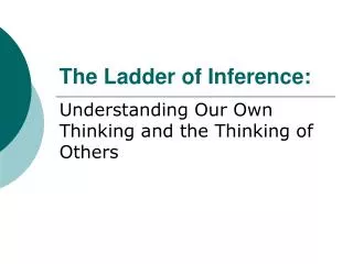 The Ladder of Inference: