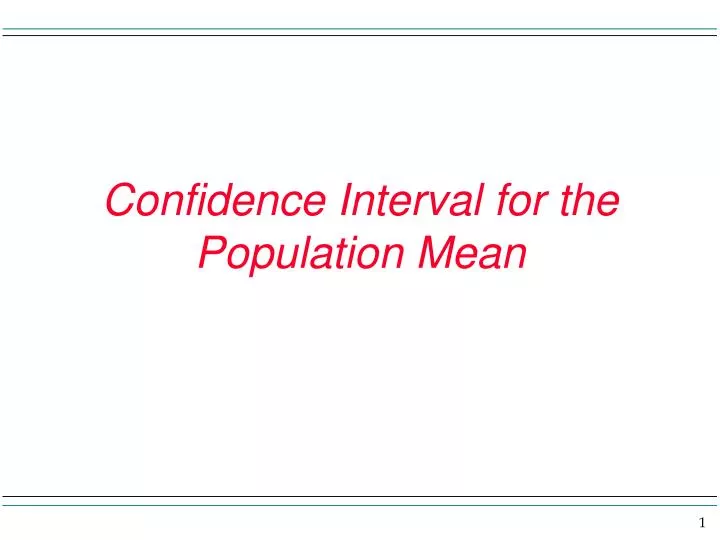 confidence interval for the population mean
