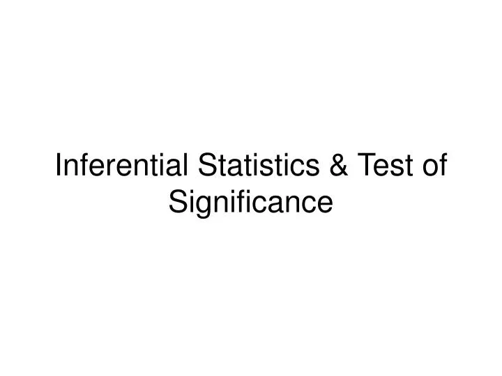inferential statistics test of significance