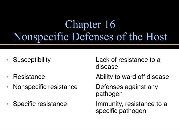 chapter 16 nonspecific defenses of the host