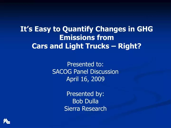 it s easy to quantify changes in ghg emissions from cars and light trucks right
