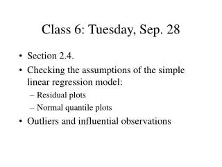 Class 6: Tuesday, Sep. 28