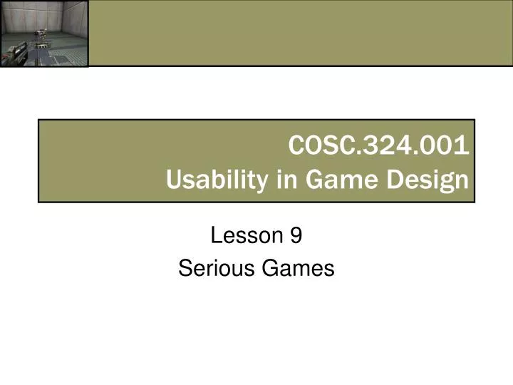 cosc 324 001 usability in game design