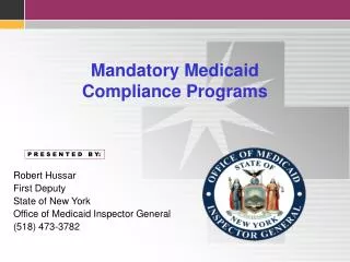 Mandatory Medicaid Compliance Programs