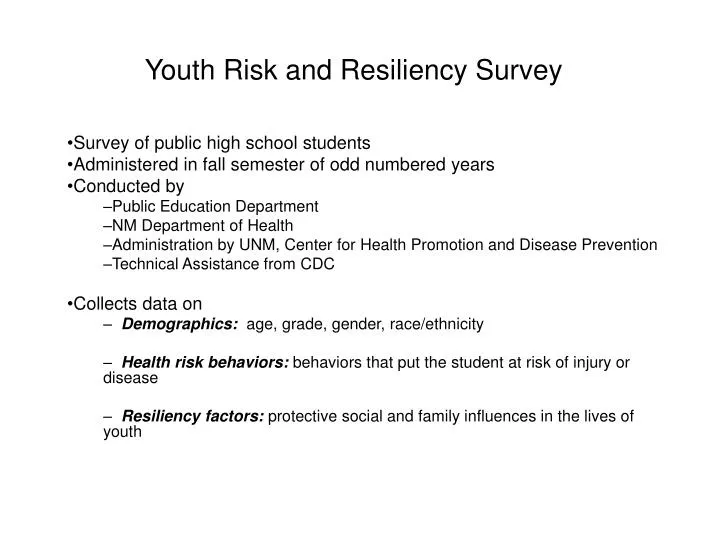 youth risk and resiliency survey