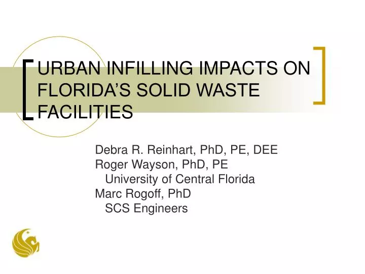 urban infilling impacts on florida s solid waste facilities