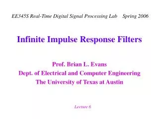 Infinite Impulse Response Filters