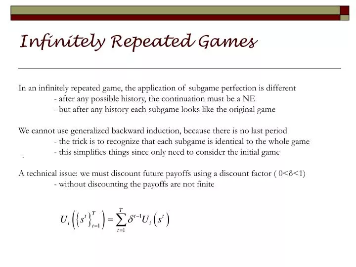 infinitely repeated games