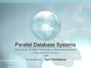 Parallel Database Systems