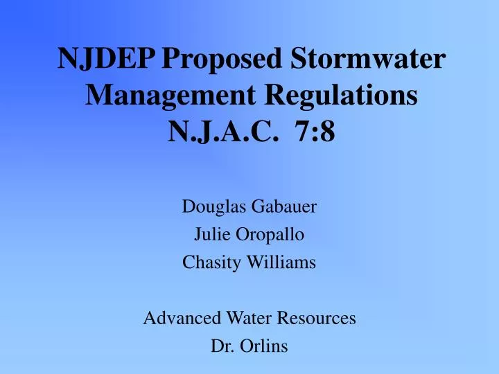 njdep proposed stormwater management regulations n j a c 7 8