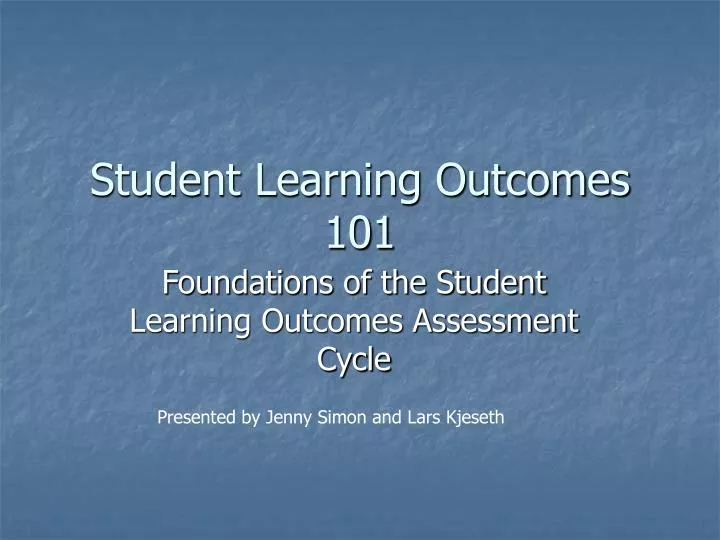 student learning outcomes 101