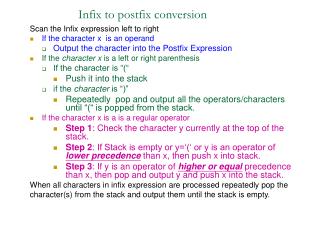 Infix to postfix conversion