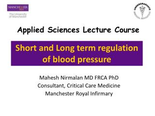 Short and Long term regulation of blood pressure