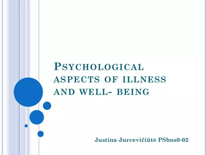 psychological aspects of illness and well being