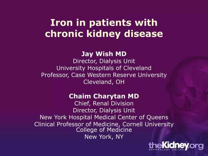 iron in patients with chronic kidney disease