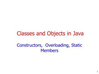 Classes and Objects in Java