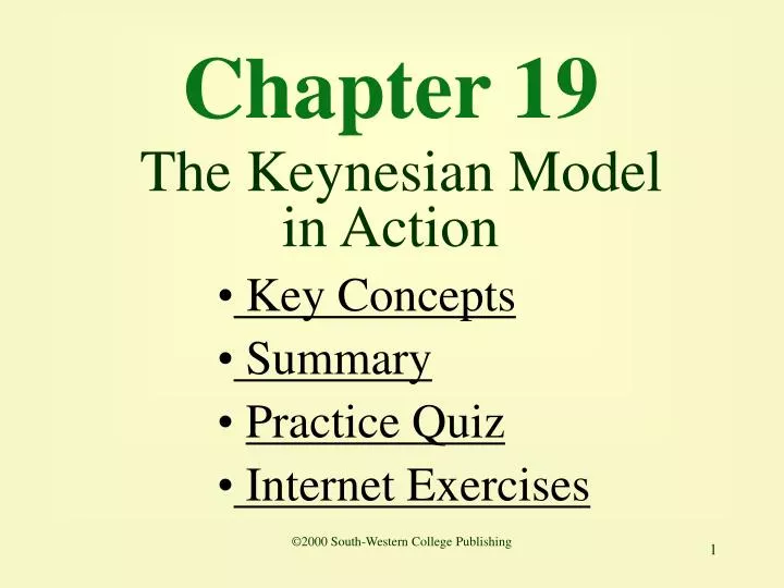 chapter 19 the keynesian model in action