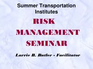 Summer Transportation Institutes