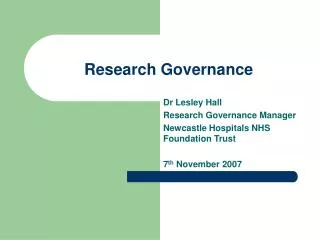 Research Governance