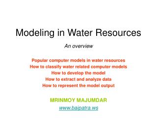 Modeling in Water Resources