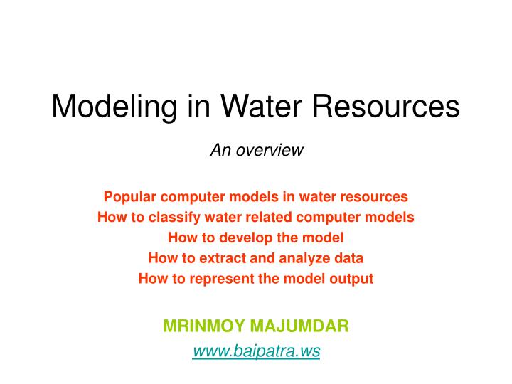 modeling in water resources