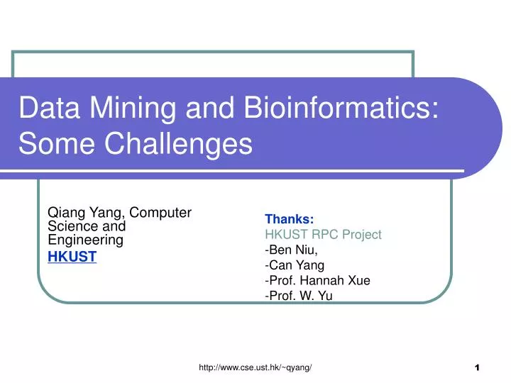 data mining and bioinformatics some challenges