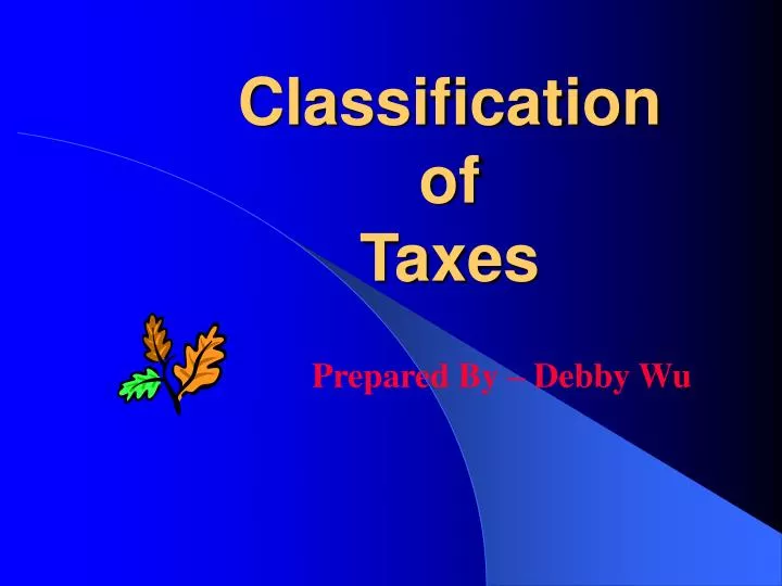 classification of taxes