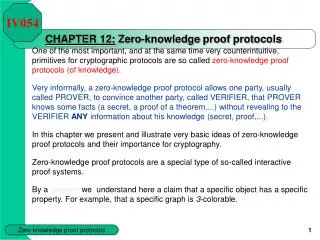 CHAPTER 12 : Z ero - knowledge proof protocols