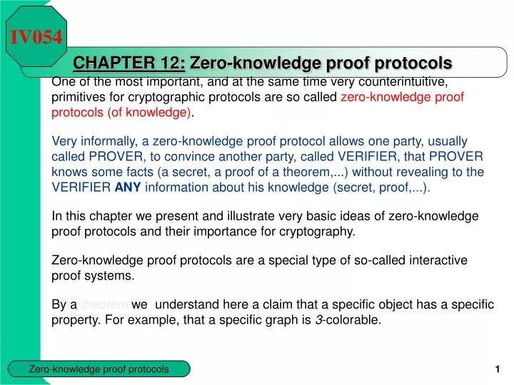 chapter 12 z ero knowledge proof protocols