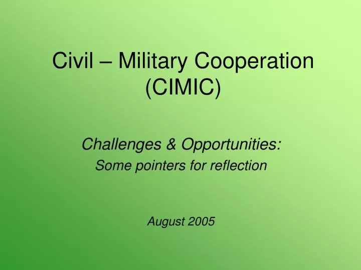 civil military cooperation cimic