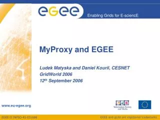 MyProxy and EGEE