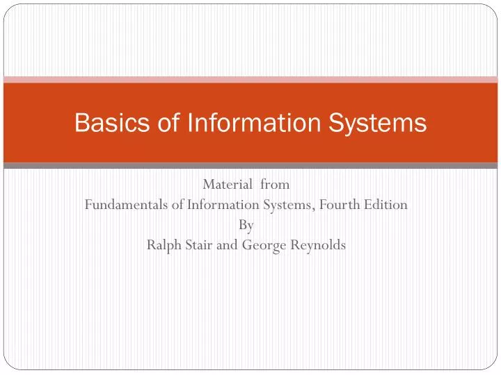 basics of information systems