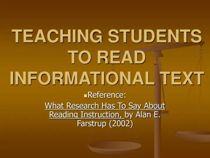 teaching students to read informational text