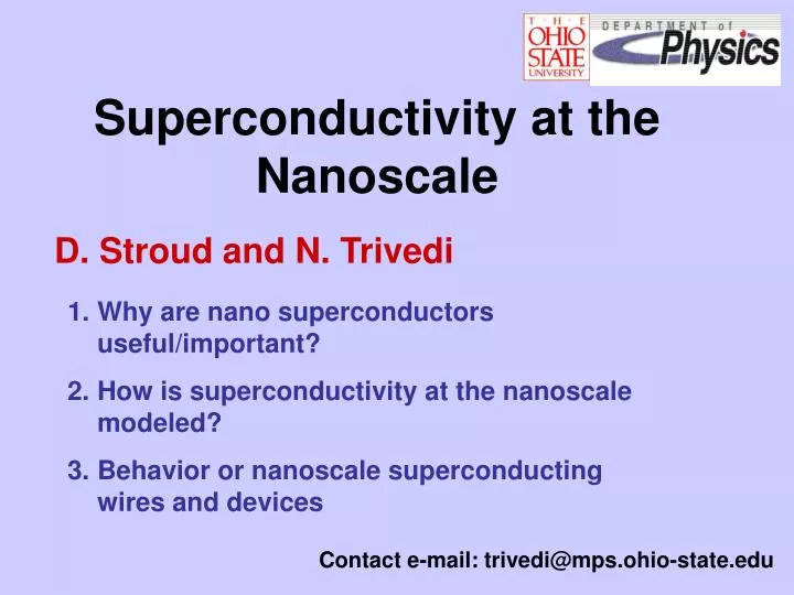 superconductivity at the nanoscale