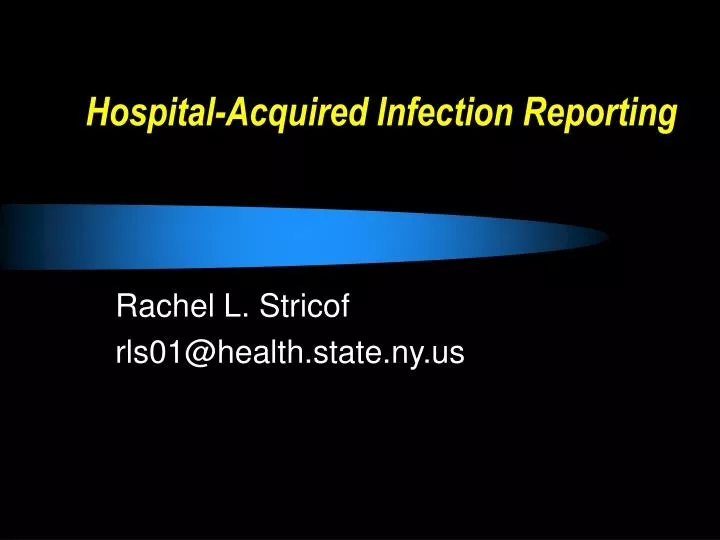 hospital acquired infection reporting