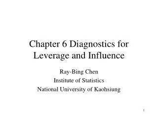 Chapter 6 Diagnostics for Leverage and Influence