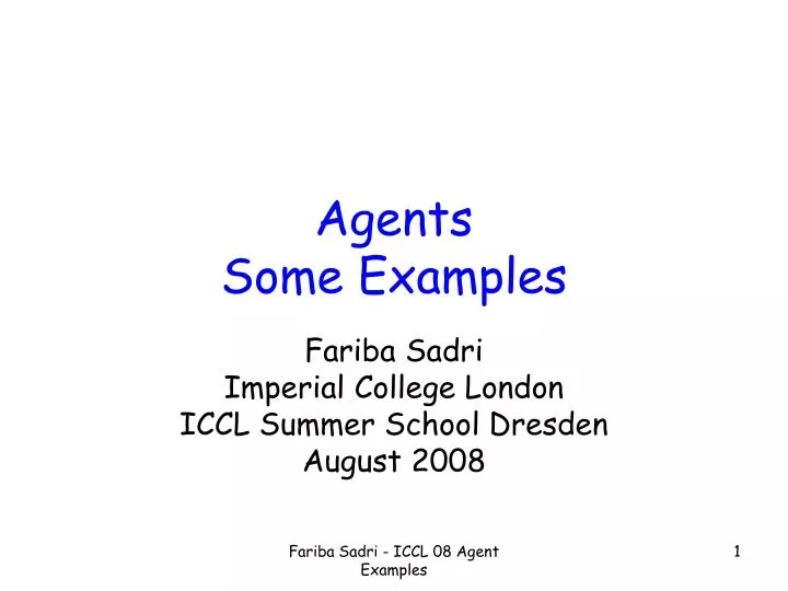 agents some examples
