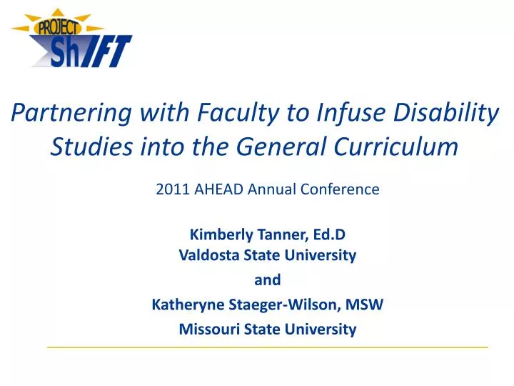 partnering with faculty to infuse disability studies into the general curriculum
