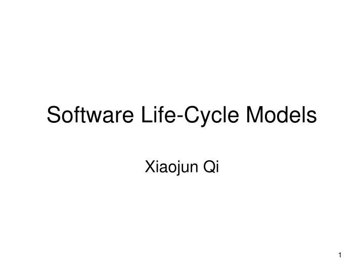 software life cycle models
