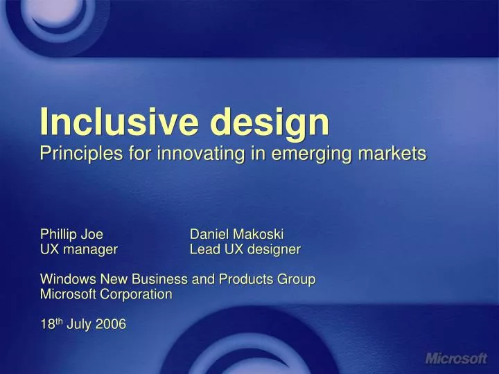 inclusive design principles for innovating in emerging markets