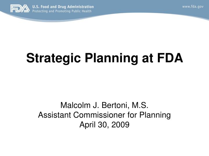 strategic planning at fda