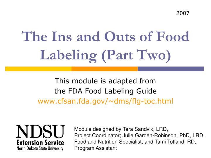 the ins and outs of food labeling part two